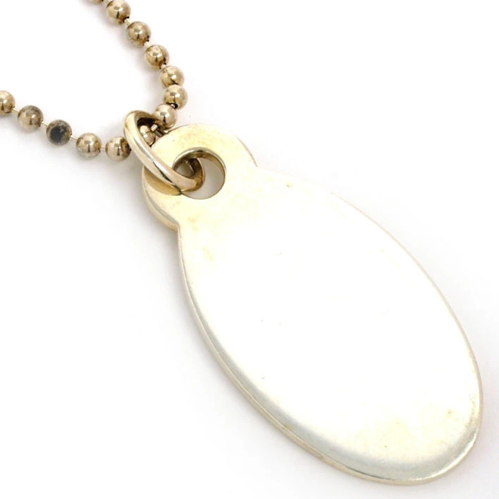 Tiffany Co to Oval Long Pendant Necklace Silver